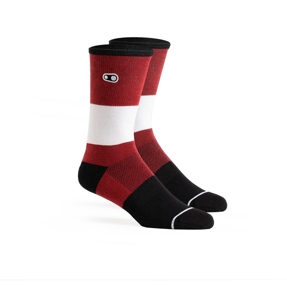 crankbrothers-icon-casual-socken-rot-schwarz-l-xl-baumwolle image 1