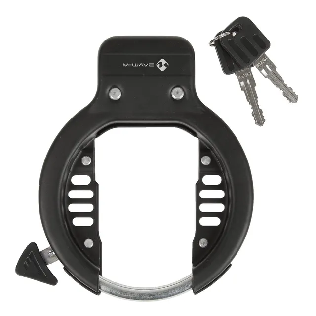 m-wave-rahmenschloss-ringschloss-schwarz-mit-distanzst-ck image 1
