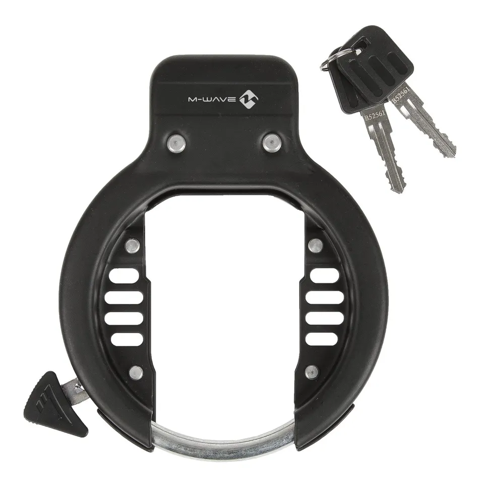m-wave-rahmenschloss-ringschloss-schwarz-mit-distanzst-ck image 1