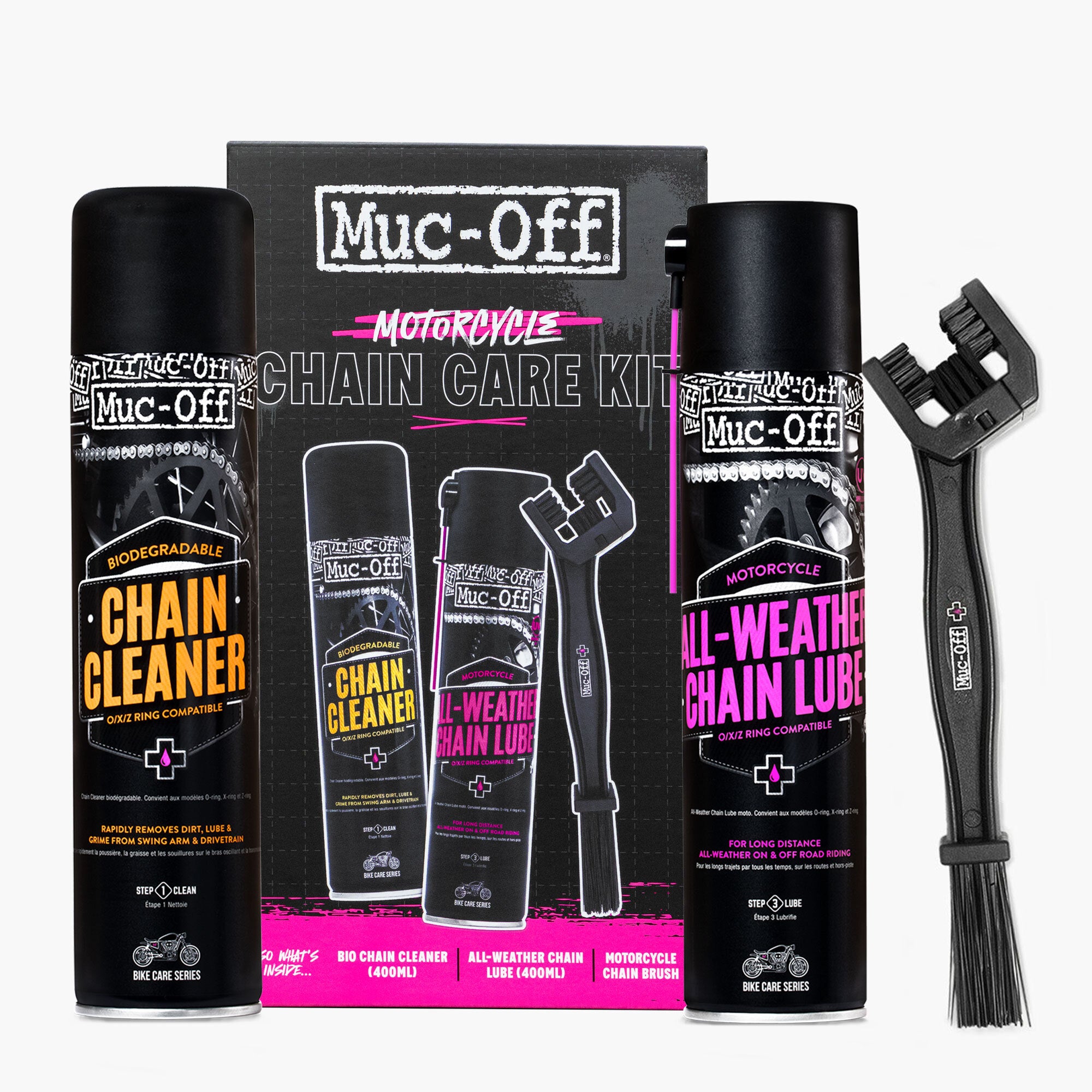 muc-off-motorcycle-kettenpflege-set-reiniger-l-b-rste image 1