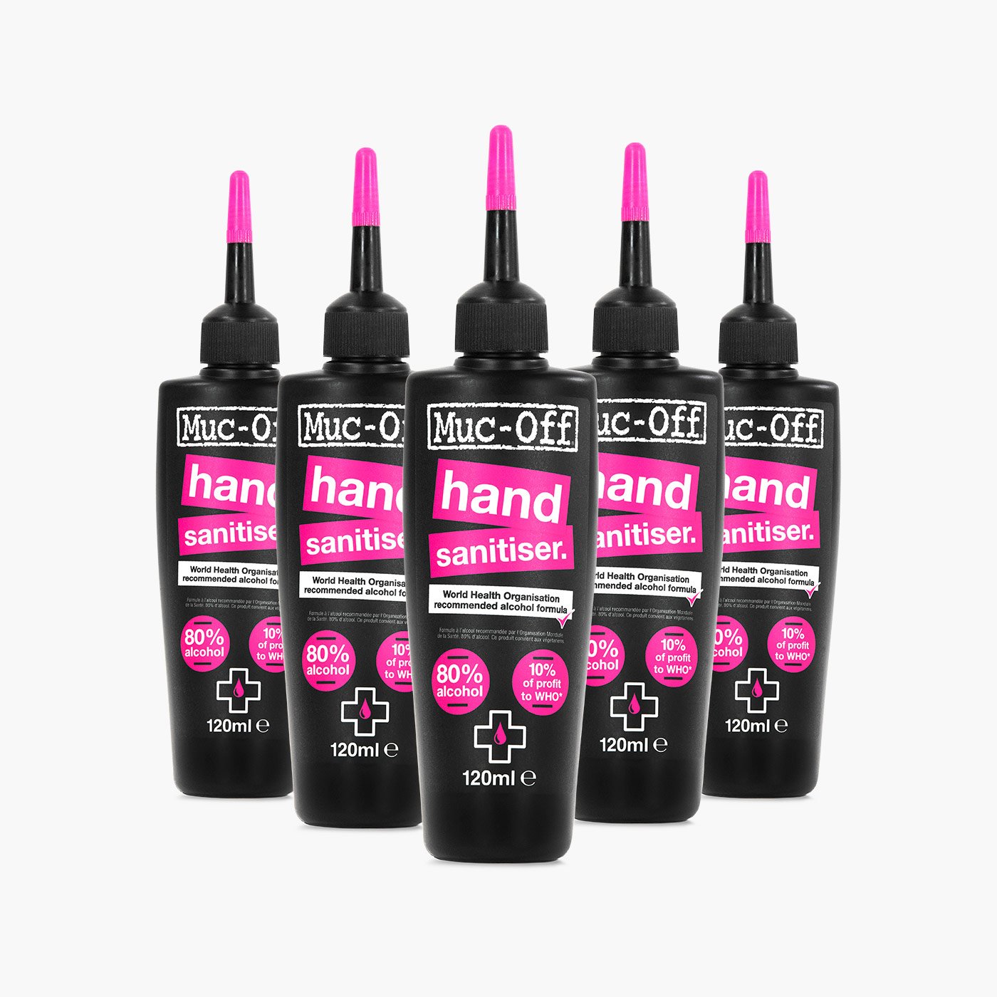 muc-off-hand-sanitiser-5x120ml-antibakterielles-gel-80-alkohol image 1