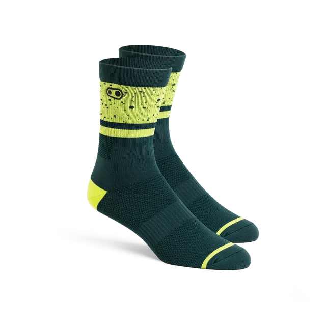crankbrothers-icon-mtb-socken-petrol-lime-splatter-l-xl image 1
