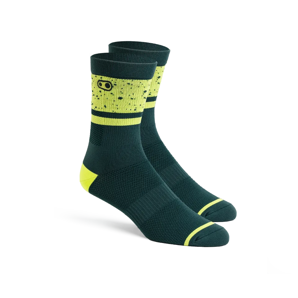 crankbrothers-icon-mtb-socken-petrol-lime-splatter-l-xl image 1