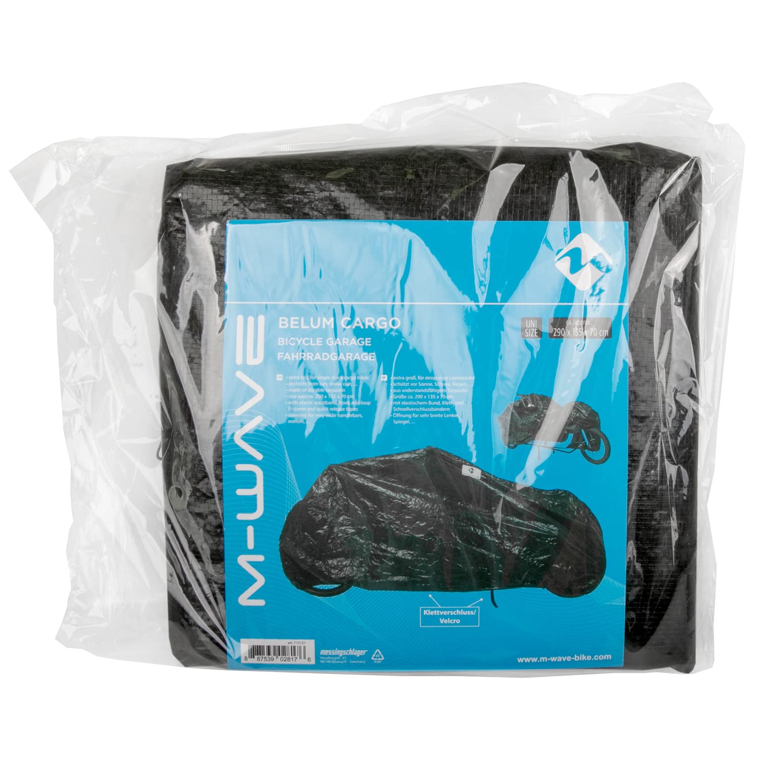 m-wave-cargo-fahrradgarage-tarpaulin-schwarz-280-cm-lastenrad image 3