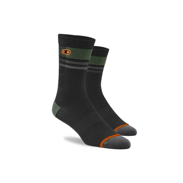 crankbrothers-icon-mtb-socken-schwarz-gr-n-kompression image 1