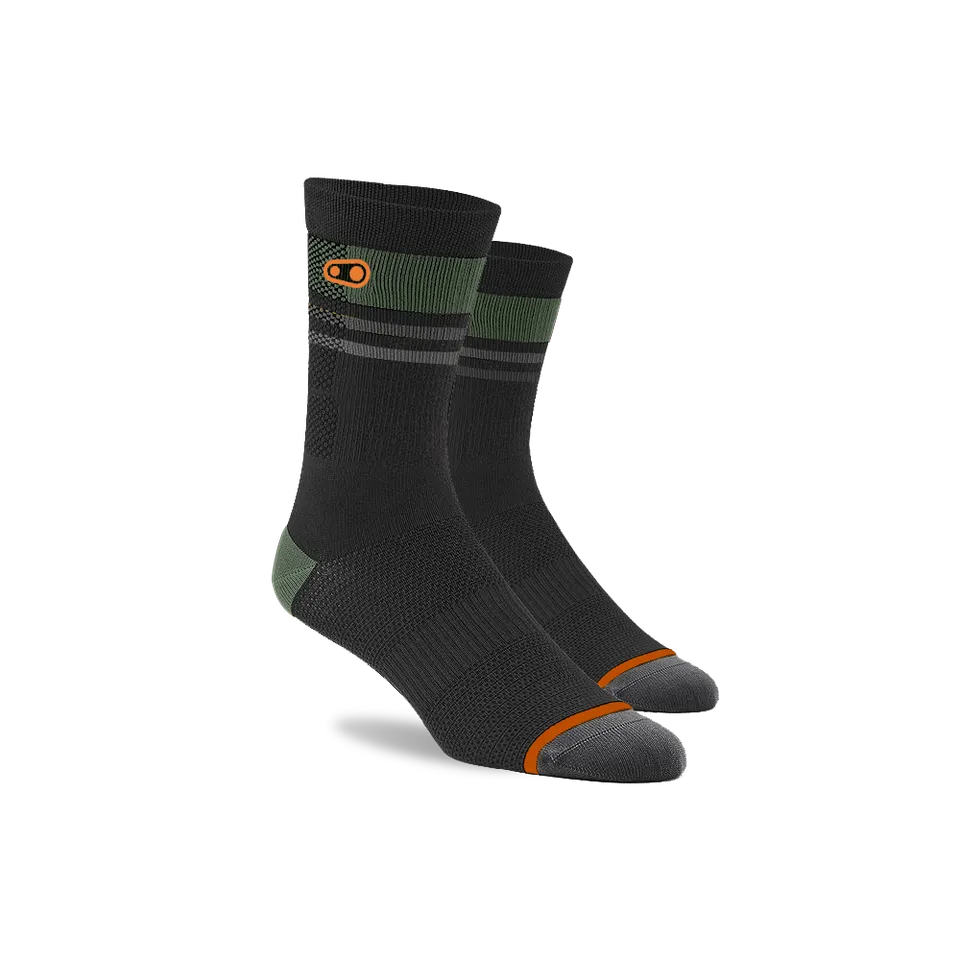 crankbrothers-icon-mtb-socken-schwarz-gr-n-kompression image 1