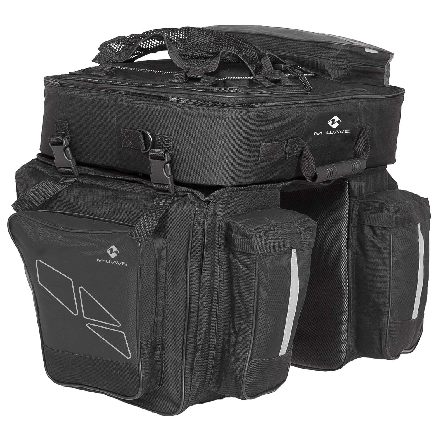 m-wave-traveller-gep-cktasche-3-fach-62-l-schwarz-grau image 1