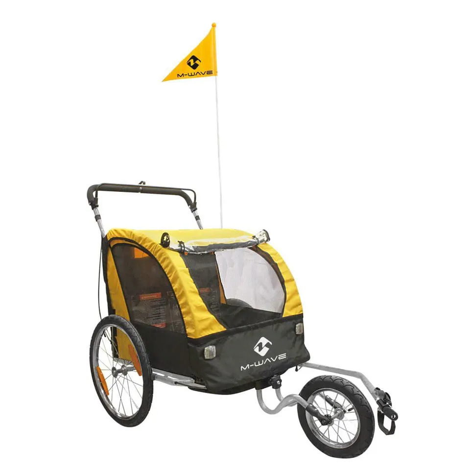 m-wave-carry-all-3-in-1-fahrradanh-nger-gelb-2-sitzig image 1