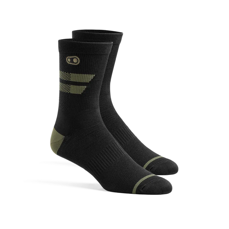 crankbrothers-ranger-mtb-socken-schwarz-gr-n-s-m-kompression image 1