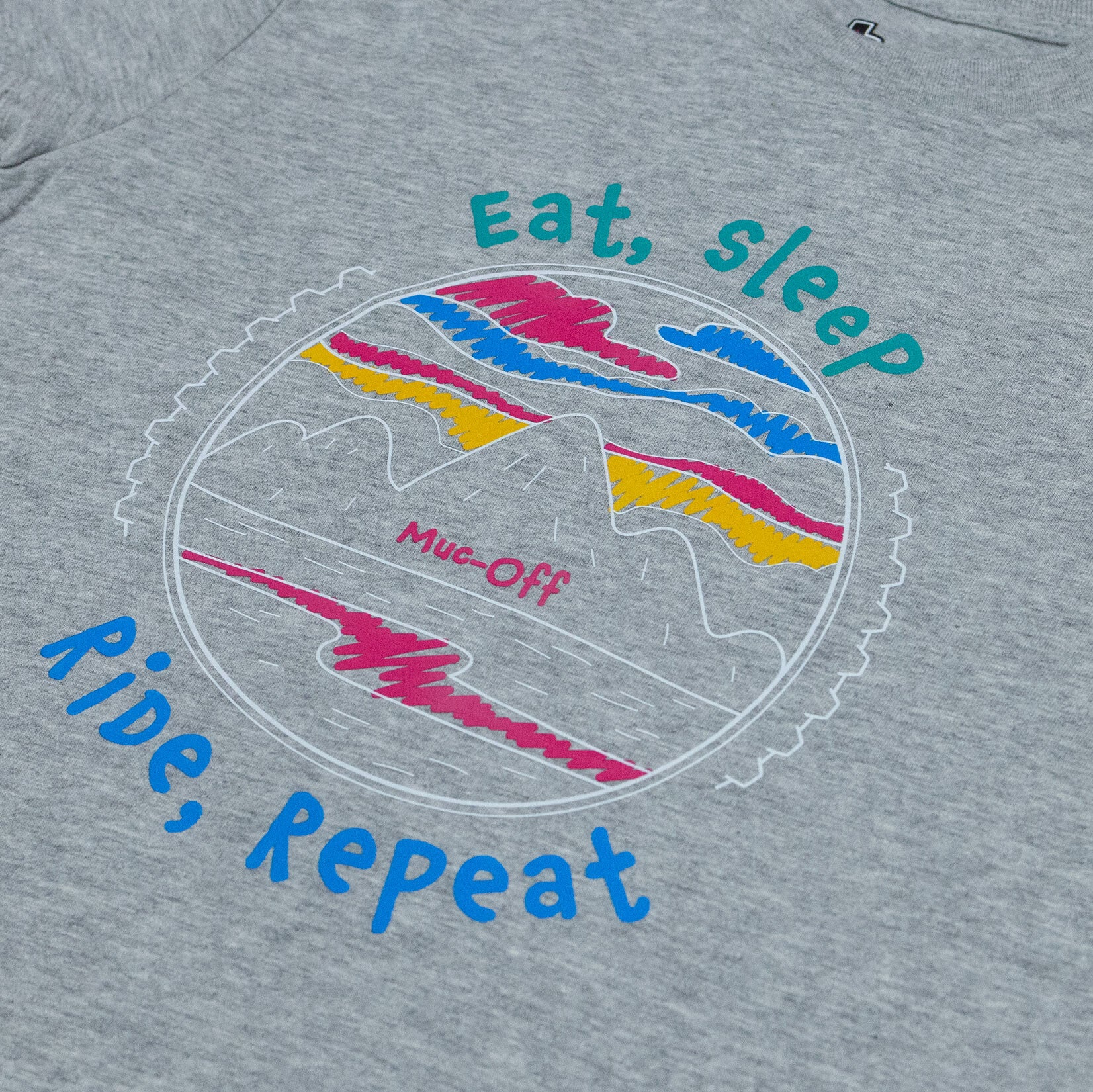 muc-off-eat-sleep-kids-t-shirt-grau-bio-baumwolle image 4