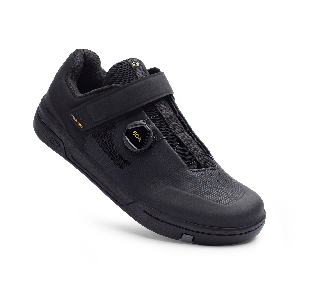 crankbrothers-stamp-boa-flat-schuhe-schwarz-gold-mtb-trail image 1
