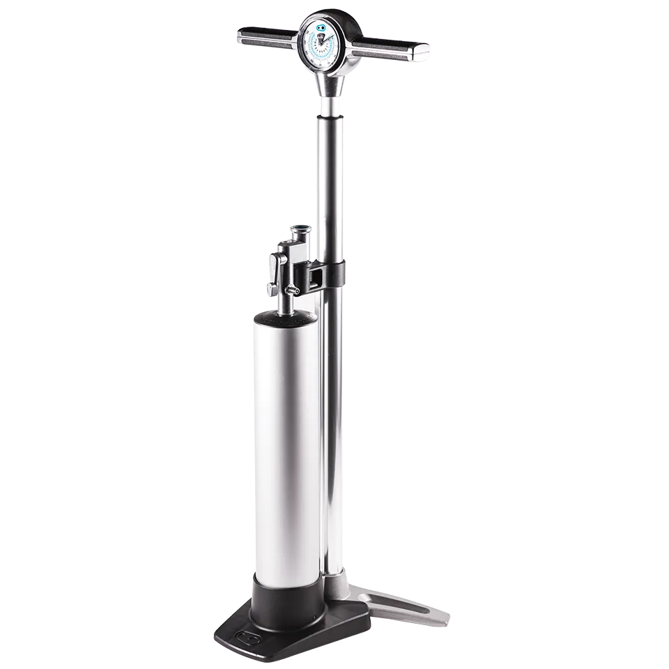 crankbrothers-klic-floor-pump-analog-standpumpe-silber image 1