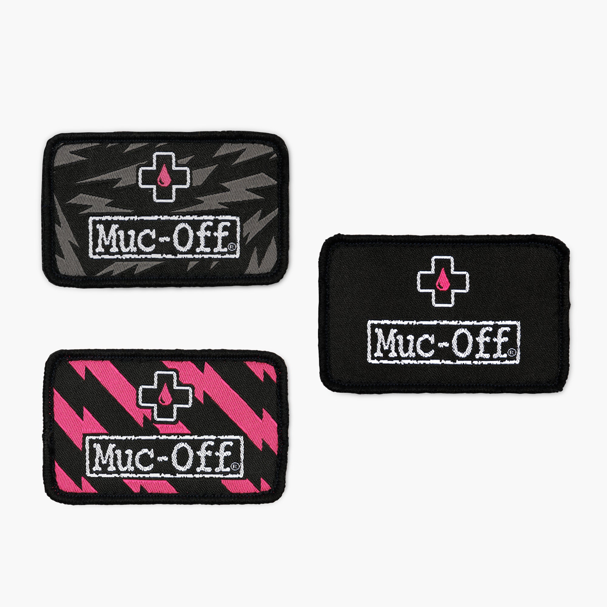 muc-off-mtb-patch-set-logo-pink-bolt-grey-bolt-3er image 1