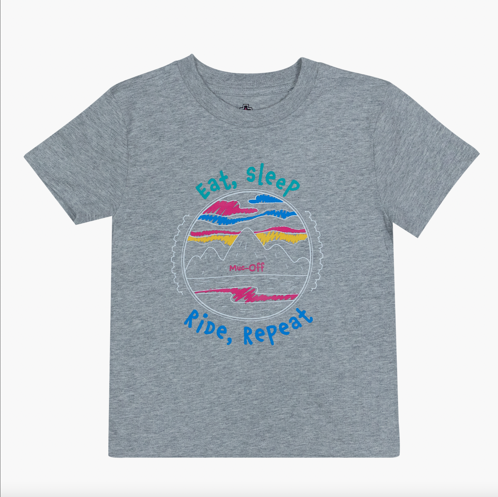 muc-off-eat-sleep-kids-t-shirt-grau-bio-baumwolle image 1