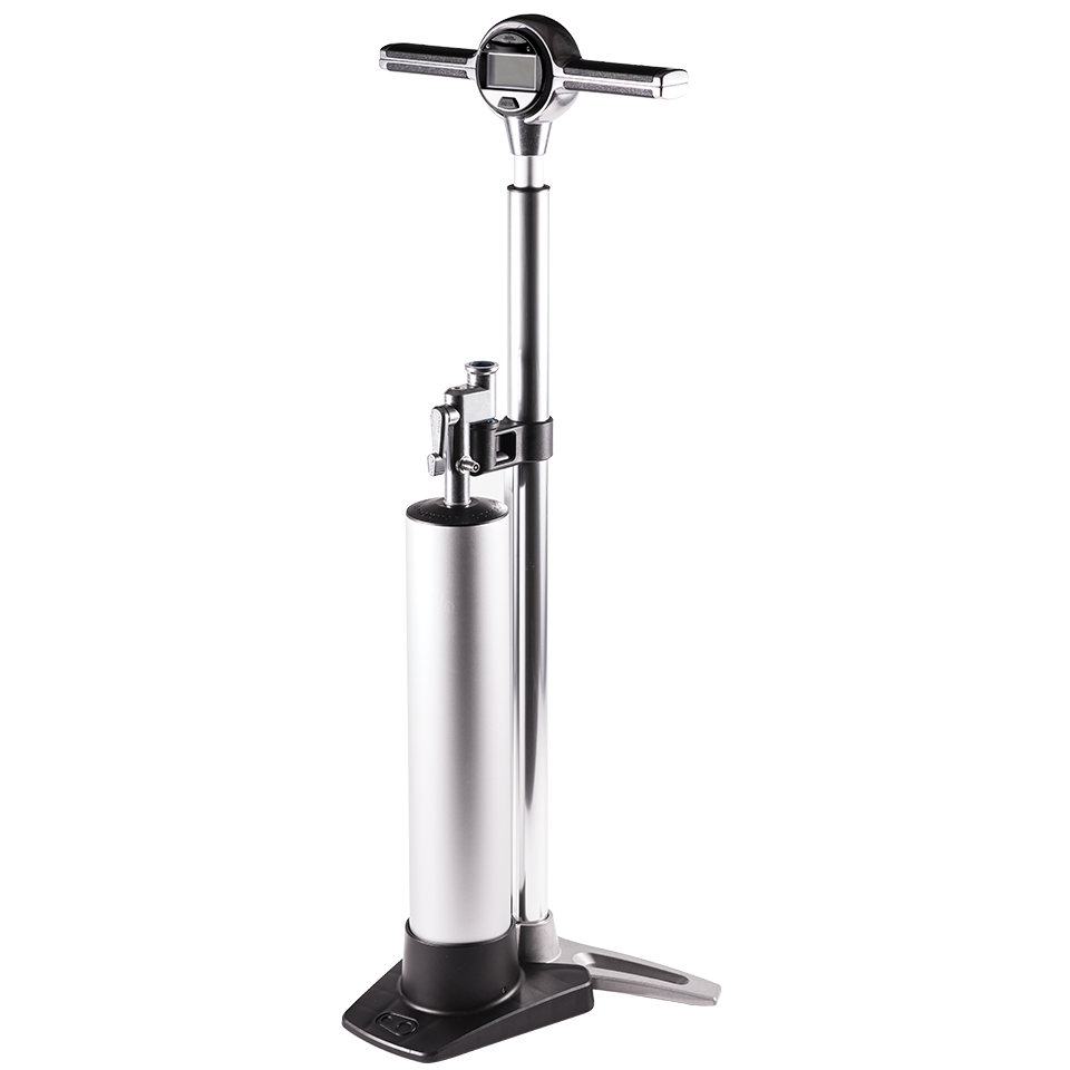crankbrothers-klic-floor-pump-digital-standpumpe-silber image 1