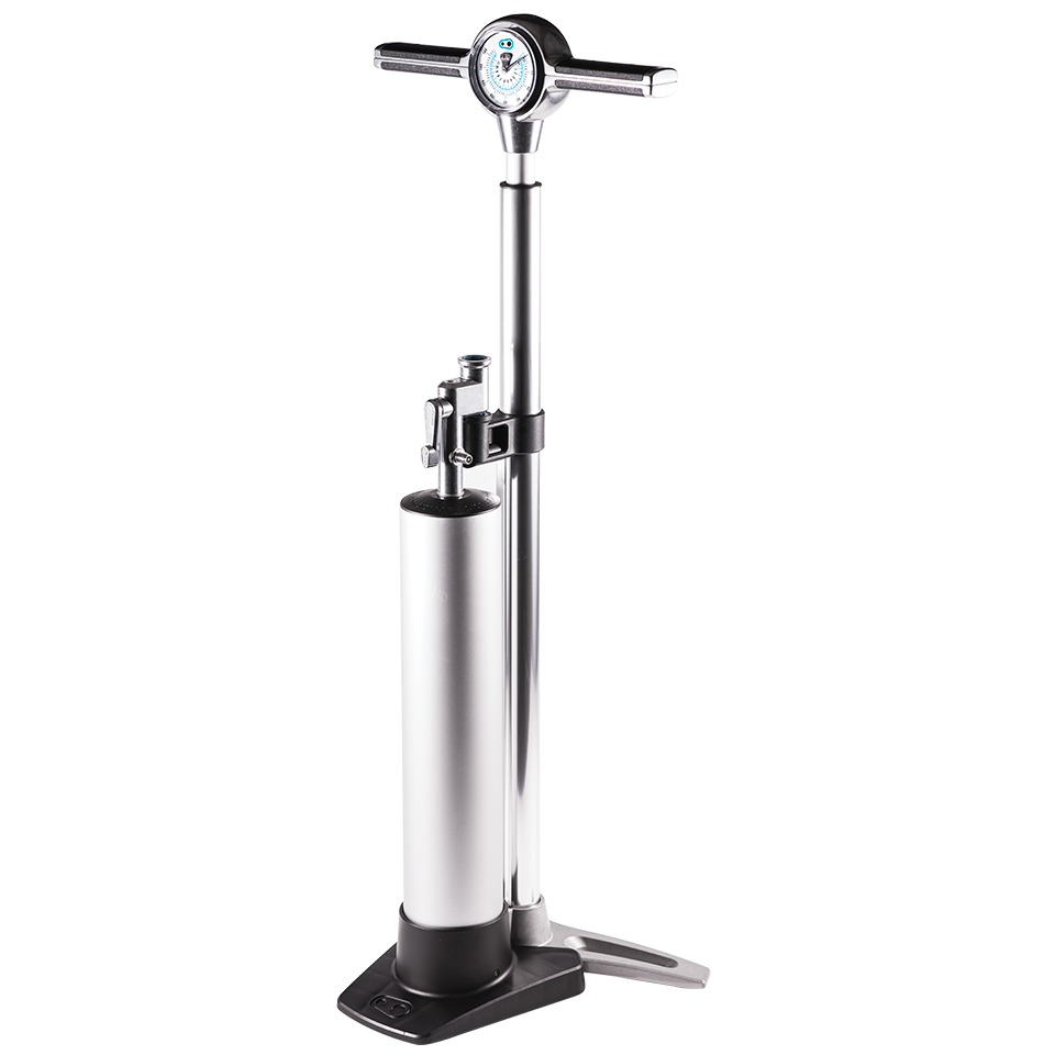 crankbrothers-klic-floor-pump-analog-standpumpe-silber image 1