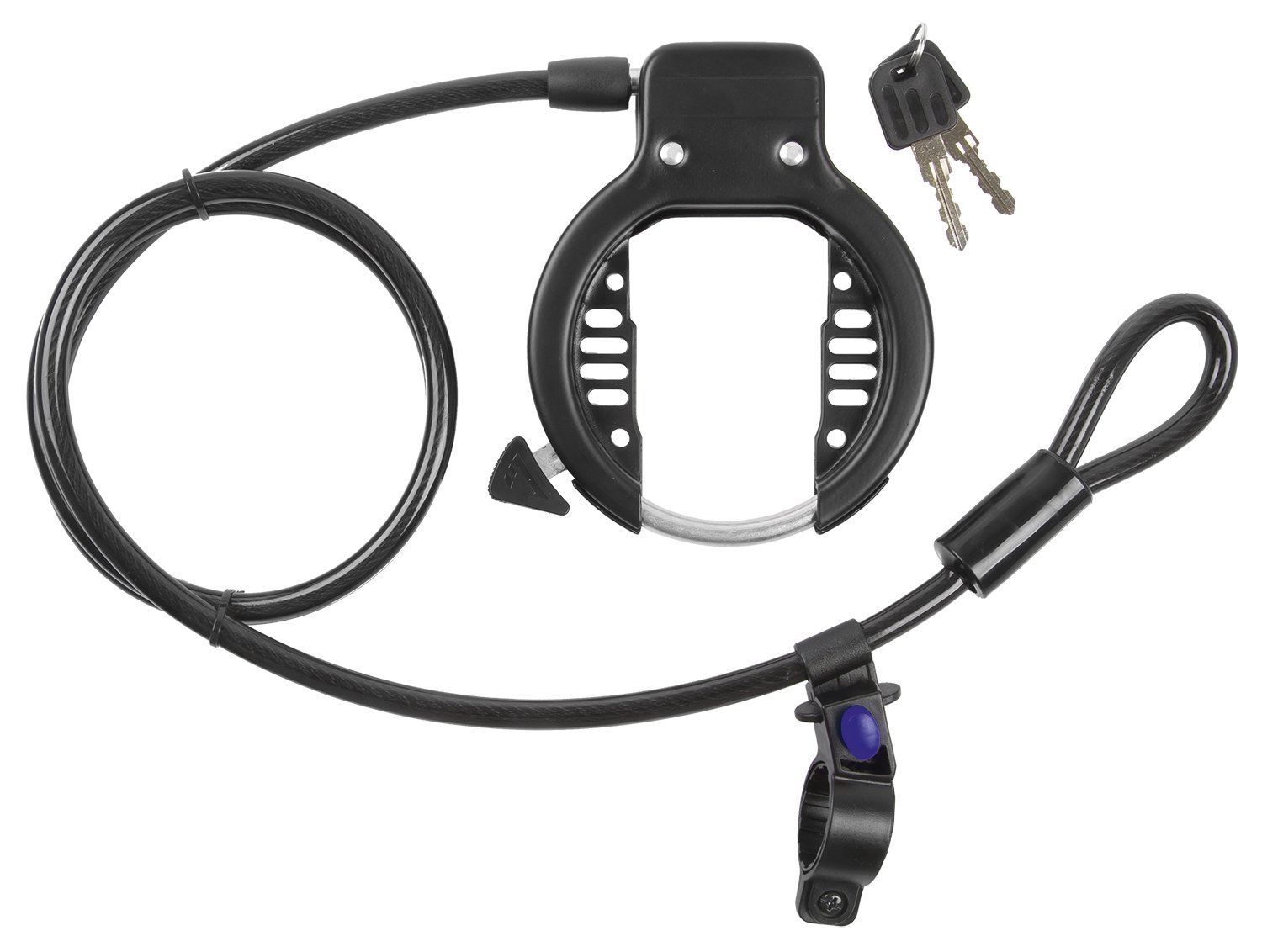 m-wave-ringloop-rahmenschloss-mit-kabel-1-5-m-schwarz image 1