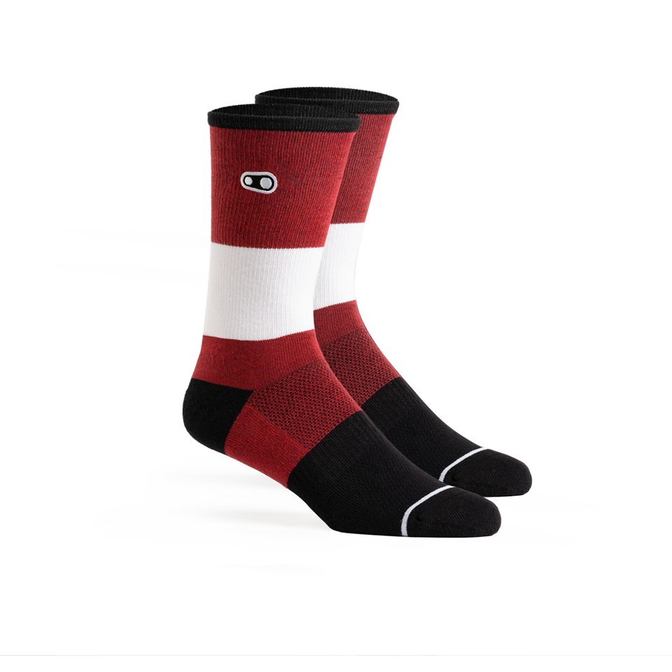crankbrothers-icon-casual-socken-rot-schwarz-l-xl-baumwolle image 1