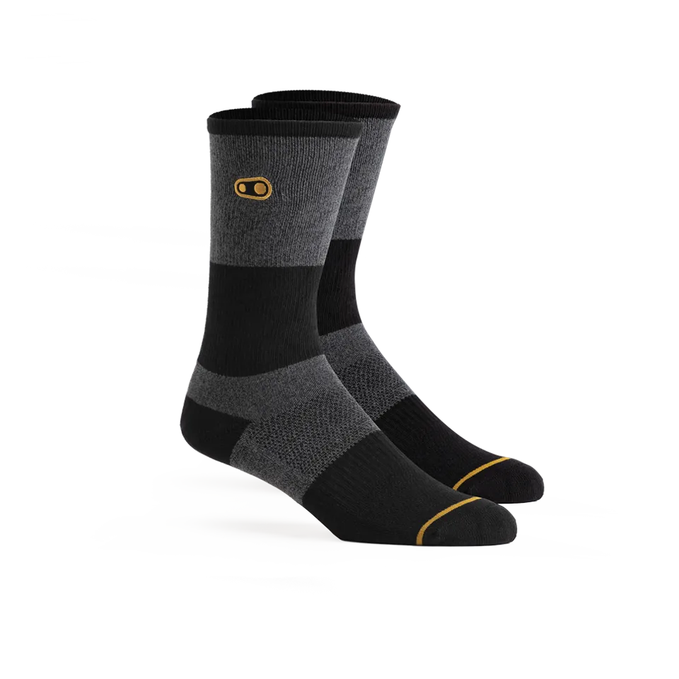 crankbrothers-icon-casual-socken-grau-schwarz-gold-s-m image 1